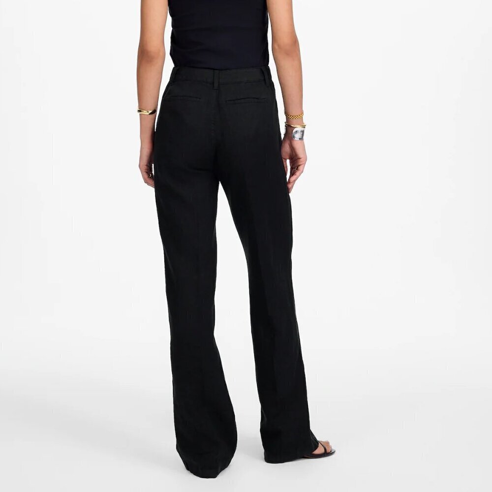 Madewell Patch Pocket Flare Pants 100% Linen Black Size 0/XS NWT - Picture 2 of 10